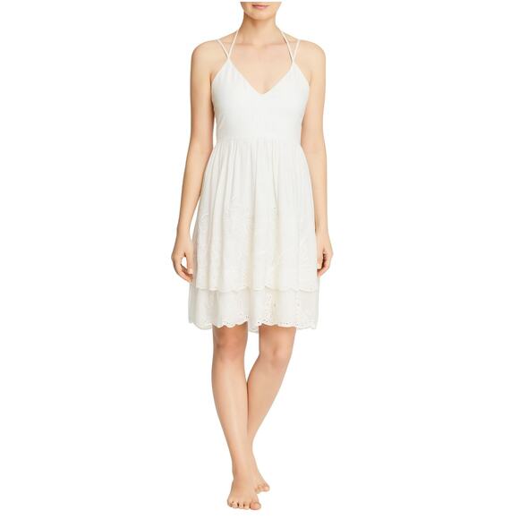 Rebecca Minkoff 100% Silk Embroidered Midi Dress Ivory Boho Size 00 - Picture 2 of 13